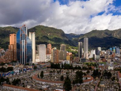Beautiful aerial shot of Bogota, Colombia on a sunny day - urban scene concepts